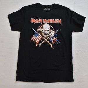 Global Mens Iron Maiden Eddie The Trooper Flags Graphic Shirt New Medium
